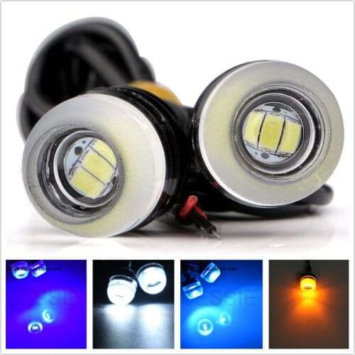 2 X LED Eagle Eye Light 18mm 12V White RED Yellow Blue Car Fog DRL Daytime Reverse Backup Parking Signal Lamp