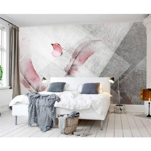 3D Abstract White Geometric Feather Wall Murals Wallpaper Papier Peint Mural 3d Printed Photo Wallpapers Papel Art Wall Mural