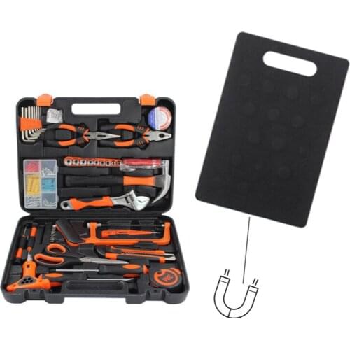 46PC Home Tool Set Household Tool Kits +Sponge Magnetic Plate Auto Repair Mixed Tool Electrical maintenance Car Tools Mechanics