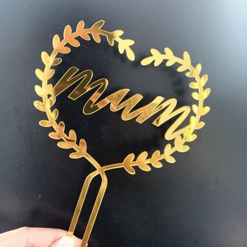INS Mum Acrylic Cake Topper Gold Mom Happy Birthday Cake Topper For Mothers Day Mum Birthday Party Cake Decorations Supplies