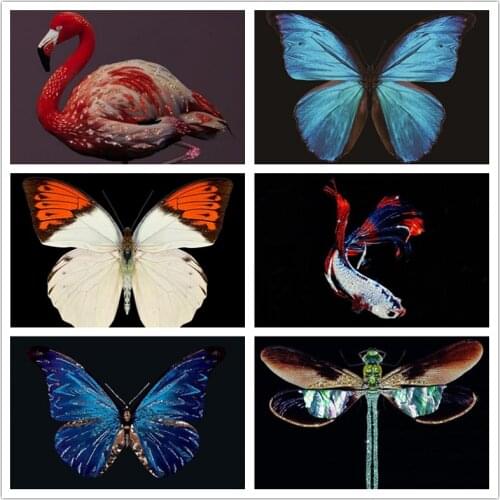 Insect Diamonds Painting Charm Butterfly Dragonfly Home Decoration Painting Diy 5D Full Diamond Embroidery Mosaic Cross Stitch