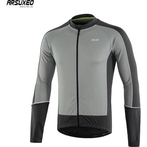 ARSUXEO Mens Long Sleeve Cycling Jersey Spring Autumn Downhill MTB Mountain Bike Shirts Bicycle Clothing Quick dry 6033