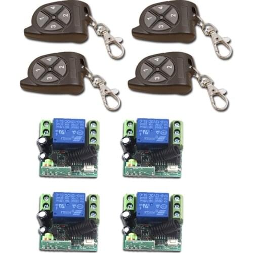 Factory Price 1CH RF Wireless Remote Control Switch System 4Transmitter and 4 Receiver Universal Gate Remote Control Hot Sales