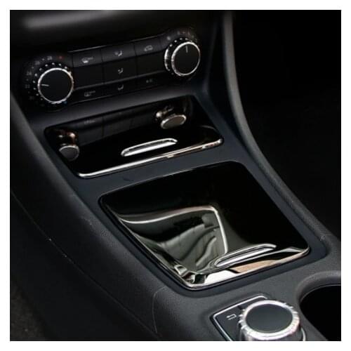 Black Center Console Storage Box Panel Decoration Cover Trim For Mercedes Benz GLA X156 CLA C117 200 220 260 A180 2014-2018