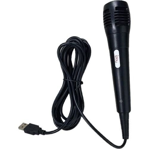 Black USB Gamepad Wired Microphone Singing MIC for Low Noise