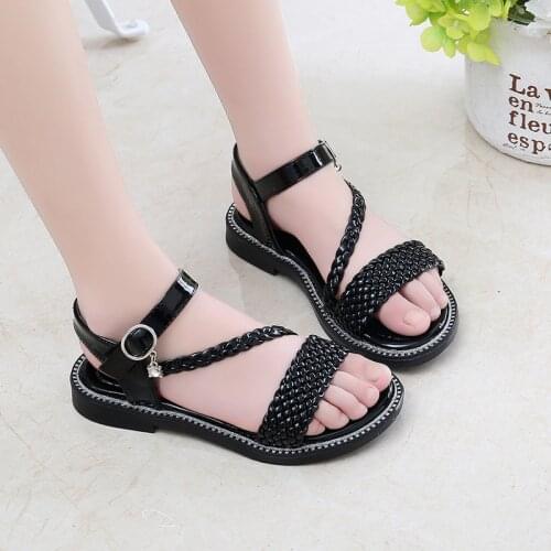 Children Summer Beach Sandals Sport Girl Sandals Kids Princess Shoe Fashion Weave Sandals 2021 3 4 5 6 7 8 9 10 11 12 Year Old