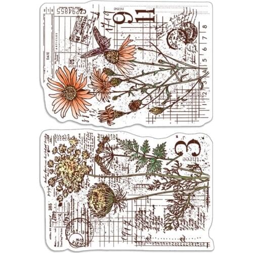 Background flower stamp Clear Stamps for Scrapbooking Transparent Silicone Rubber DIY Photo Album Decor 0802