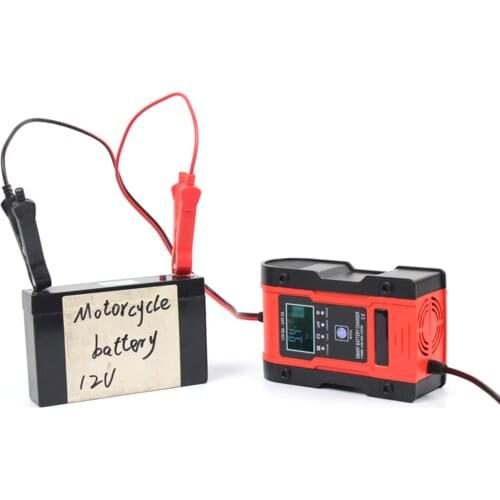 Motorcycle Car Battery Pulse Charger 12V 6A Intelligent Automatic Fast Power Charging LCD Display For 12-24V Vehicles