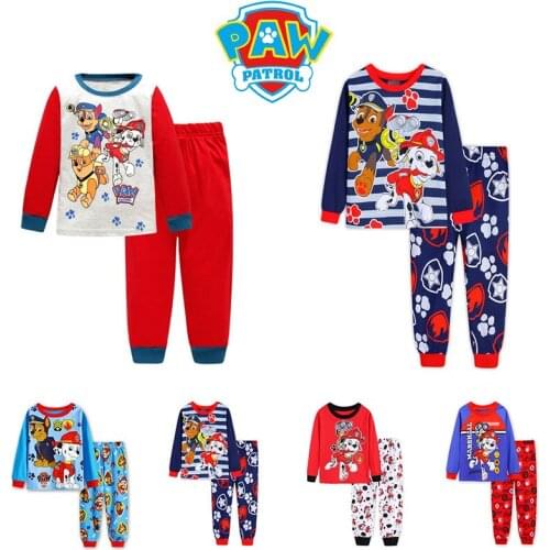 Paw Patrol Anime Cartoon Marshall Childrens Clothing Sets Boys Girl Sleepwear Clothes Kids Cotton Spring Autumn Pyjamas Pants