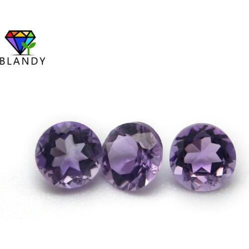 Hot!! 100pcs/lot 1.0-3.5mm Loose Amethystine Color Natural Stone 5A Quality Round Cut Amethys Gems For Jewelry