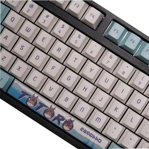 110keys Japanese Anime Totoro Design Sublimation PBT Keycaps For Cherry Switch Mechanical Gaming Keyboard Cherry Profile Keycaps