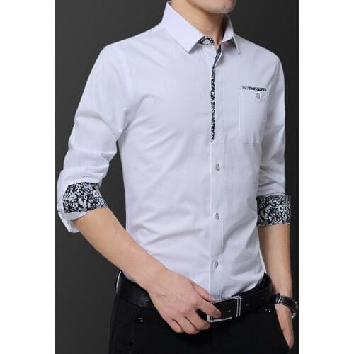 Mens Shirt 2021 New Fashion Long-sleeved Cotton Shirts Mens Shirts Slim Fit Male Brand Clothing Oversized Shirt Plus Szie 5XL