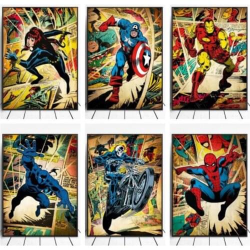 Superhero Comic Diamond Painting Marvel Avengers Diamond Embroidery Full Square Drill Kids Bedroom Cross Stitch Kits Room Decor