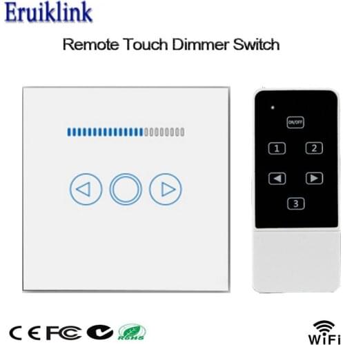 Smart Home EU Dimmer Switch 220V,Touch Panel Wireless Remote Wall Light Dimmer Switch Wifi Control Via Broadlink Rm Pro/Geeklink