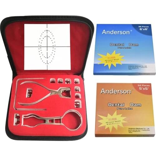 Dental Dam Perforator Hole Puncher Set Rubber Dam Mouth Gap Mouth Opener Pure Latex Dental Dam Rubber Dam Template Dentist Tools