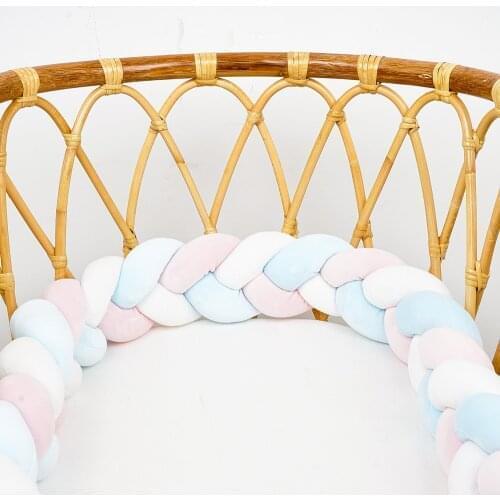 Kangobaby #My Soft Life# Full Size Collision Avoidance Baby Bumper Crib Protector Handmade Braid Knot Pillow