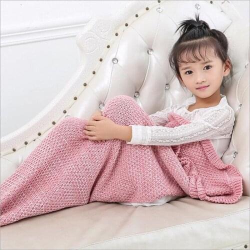 Quilt Mermaid Plaid Mermaid tail blanket fleece plush sofa Bed bedspread cover bed knit Interest Things Mermaid Blanket