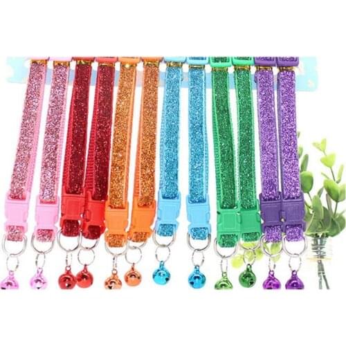 Christmas Dog Collar Pet Dog Adjustable Glittering Collar Neck Ornament With Bell Decoration Costume Accessory Puppy