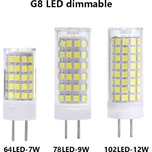 LED G8 78smd 2835 Ceramic light mini corn bulb AC110V 220V led Dimmable lamp energy saving 9w replace 50w 100w Halogen Lamp 5pcs
