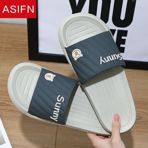 ASIFN Cute Cartoon Animal Men Home Slippers Women Summer Sunny Pig Bathroom Ladies Non-slip Indoor Couples EVA Shoes Flip Flops
