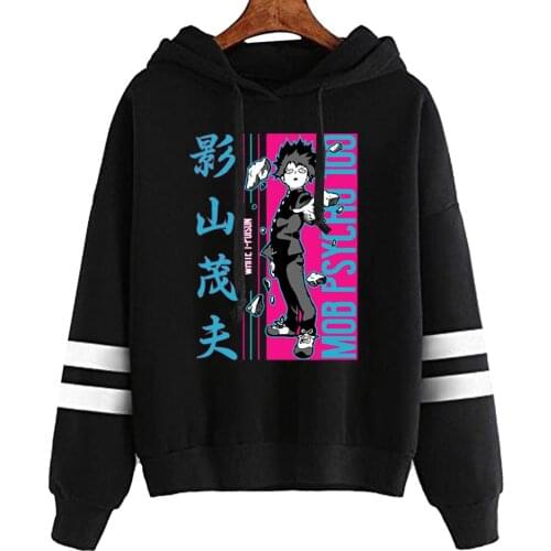 Hoodie Anime Mob Psycho 100 Print Cool Hoodies Men Harajuku Streetwear Winter Warm Fashion Unisex Sweatshirts Male