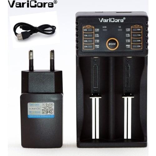 2019 New VariCore V20i 1.2 V / 3 V / 3.7 V / 4.25V 18650/26650/18350/16340/18500/AA/AAA battery USB Smart Charger 5V 2A Plug