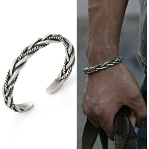 Vintage Trendy Adjustable Twist Type Bracelet Punk Geometric Opening Twisted Woven Bracelet for Men Bangle Jewelry Male Gifts