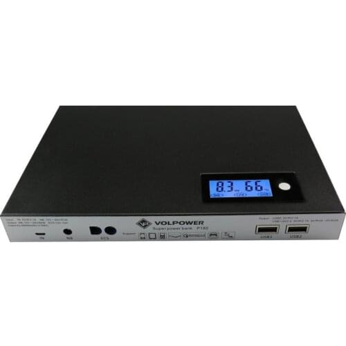 Aluminium alloy high power 60000 mah power bank for car charge for laptop mobile phones 12V 10A LCD portable power supply