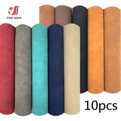 10pcs/set A4 Soft Faux Suede Sheep PU Leather Fabric Waterproof Synthetic Sheet DIY Sewing Sofa Car Clothes Accessories Supplies