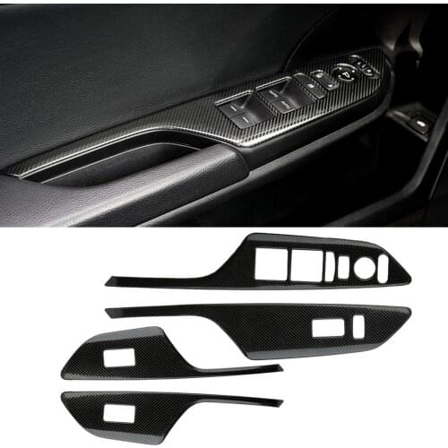 1 Set Stainless Steel Carbon Fiber Grain Door Handle Window Switch Cover Trim for 2016 2017 2018 2019 2020 10th Gen Honda Civic