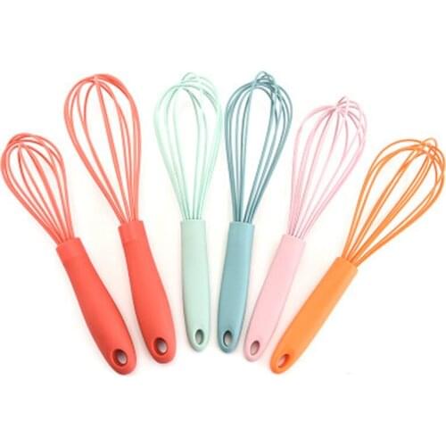 1pcs Colorful 10 Inches Hand Egg Mixer Silicone Balloon Whisk Milk Cream Frother Kitchen Utensils for Blending Stirring