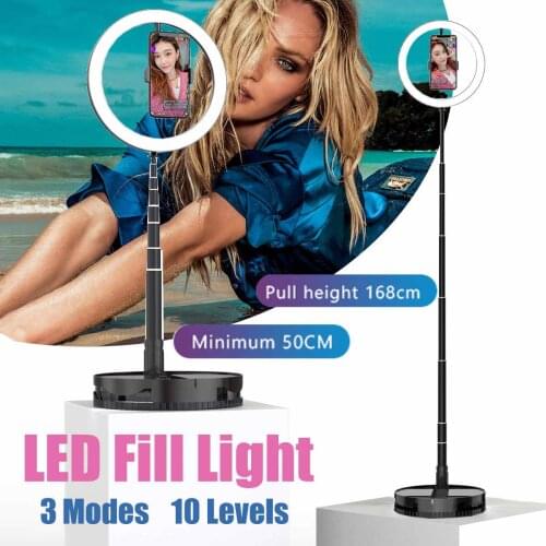 10inch Ring Light Stepless 50-168cm 160LED 26cm Selfie Fill Light Cold Warm Shadowless Lighting Dimmable Ring aro de luz
