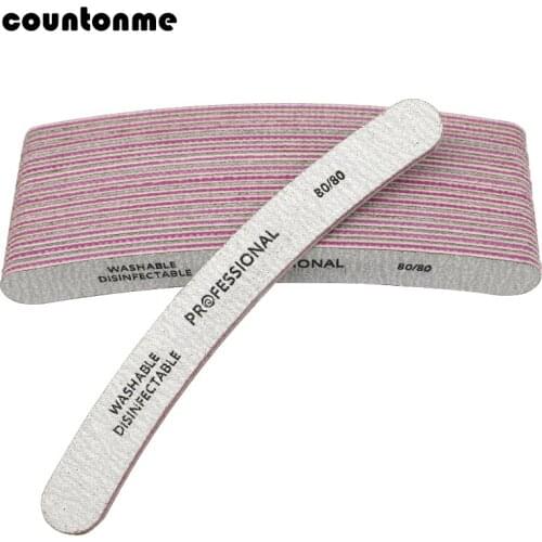 10PCS Grey Nail Art Sanding Buffer 80/80 Grit Nail Files Double-sided Polisher Salon Glitter Sandpaper Manicure Nail Art Tools