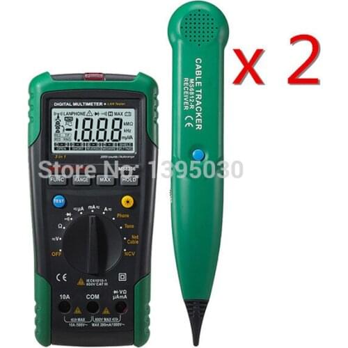 2PCS Digital MS8236 Network Multimeter & Multifunctional Lan Tone Phone Cable Track Tester