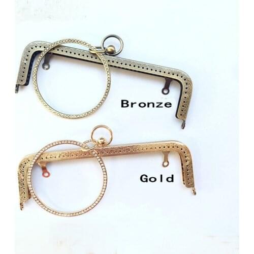 New 20cm K216.K217 square bracelet Handle imitation Diamond - studded Metal purse frame DIY handbag accessories 2pcs/lot