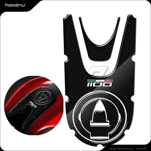 3D Carbon-look Motorcycle Gas Cap Sticker Tank Pad Protector Case for Ducati Monster 1100 Evo 2008-2014