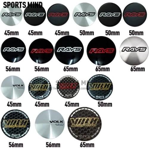 4PCS/lot 45mm 50mm 56mm 65mm Car Wheel Center Cap Emblem Sticker For RAYS VOLK Racing Wheel LOGO Hub Cap Sticker