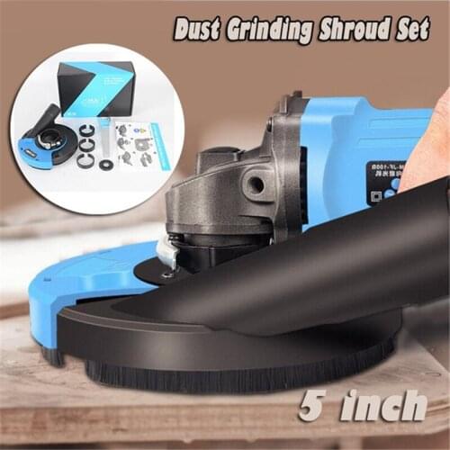 5 inch Dust Grinding Shroud Cover with 125mm Double Row Diamond Grinding Cup Wheel for Angle Grinder Millstone Brick Cut Tool