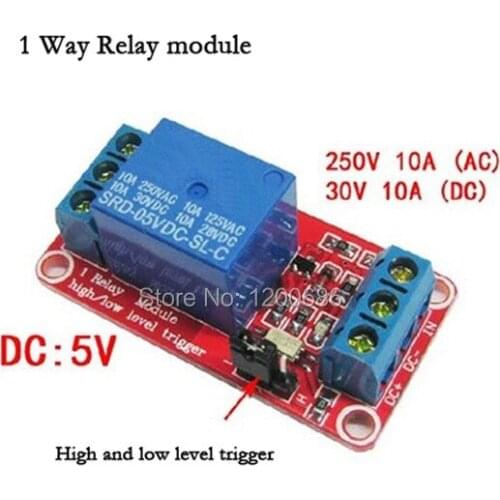 5V One 1 Channel Relay Module Board Shield with optocoupler Support High and Low Level Trigger
