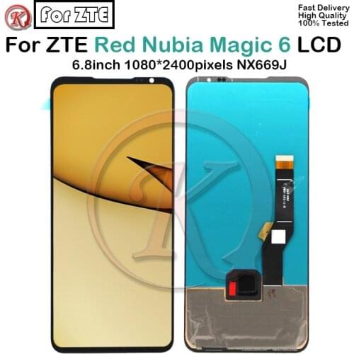 6.8" LCD With Frame For ZTE Nubia Magic 6 Display Screen Touch panel Sensor Digitizer Assembly Tested magic 6 NX669J pantalla
