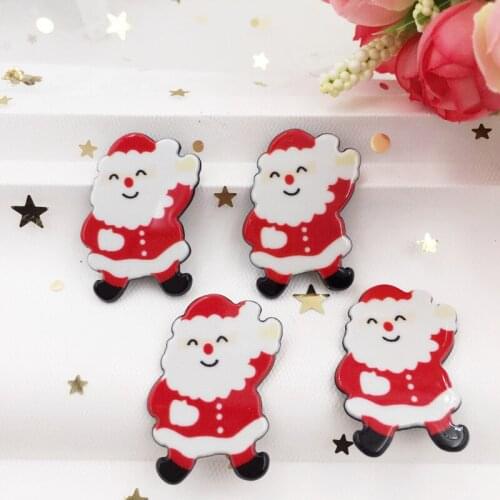 8Pcs Kawaii Colorful Santas Flat Back Acrylic Sheet Miniature Pattern Scrapbook Christmas Decor DIY Craft Supplie F79