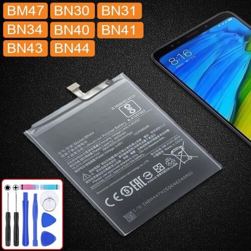For Xiaomi Redmi 5 Plus 4X 3X 3S 3 4/ Note 4 4X 5A Pro For Xiao Mi 5X Mi5X Battery BN 44 BM47 BN30 BN31 BN34 BN40 BN41 BN43 BN44
