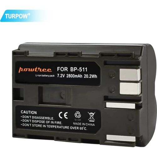 Turpow 2800mAh BP-511 BP-511A BP 511A For Camera Battery BP511 BP 511 For Canon EOS 40D 300D 5D 20D 30D 50D 10D G6 Battery