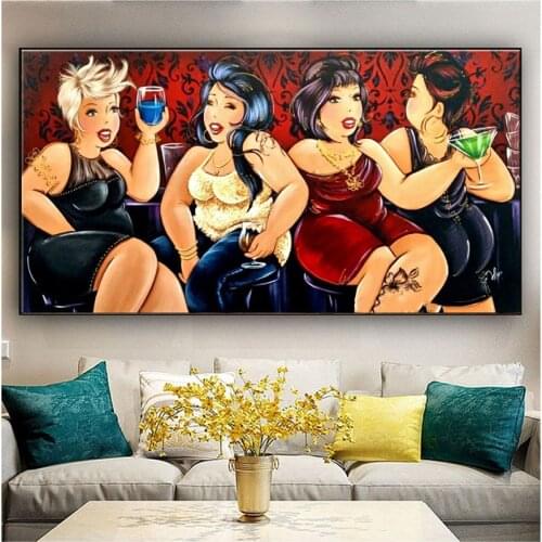 Fat Ladies Diy Diamond Embroidery,Wall Painting Full Round Drill 3d Cross Stitch Mosaic Diamond Painting Portrait Women Gift