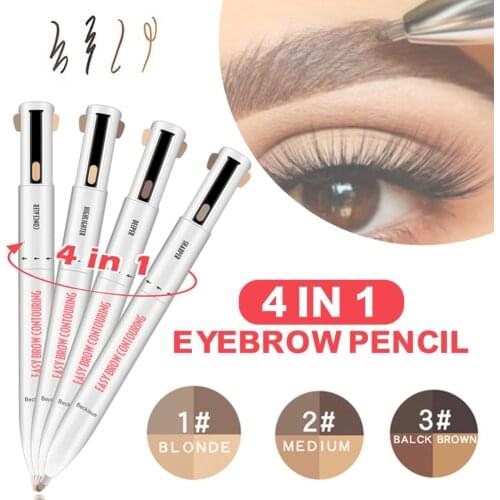 4-in-1 Automatic Eyebrow Contour Waterproof Long-Lasting Brow Pencil Highlight Pen Eyebrow Makeup Eyebrow Pencil Korean Cosmetic