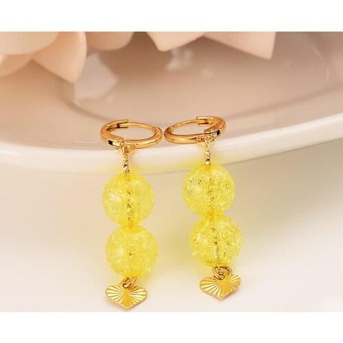 Bangrui cute ball Trendy Crystal Earrings Gold beads Cubic Zircon Earrings Fashion Women Original Jewelry gifts