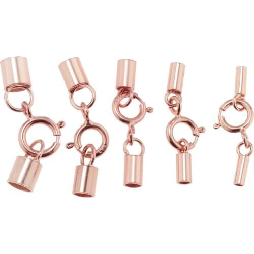 Barrel Bead Leather Cord Necklace Jewelry Finding End Cap Lobster Clasp