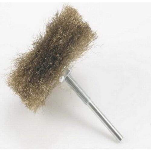 Free shipping of 1PC 80mm*6mm copper coated steel wire polished Head Brush for Carving Burr Wood Mahogany Furniture Root Relief