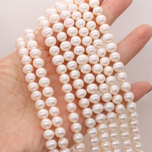 Natural Pearl Beads Freshwater Potato Shape Pearl Beads Loose Beads for DIY Craft Bracelet Necklace Jewelry Making Size 7-8mm