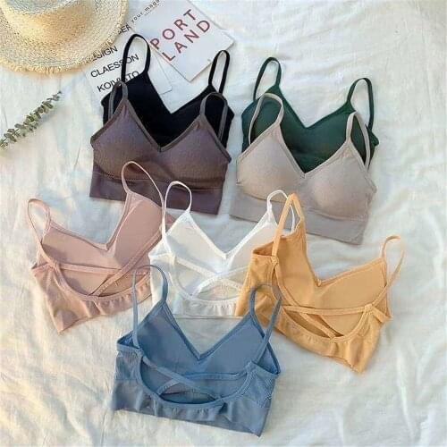 New Tops Women 2020 Lingerie Vest Bra Tube Top Sexy Seamless Wire Free Cami Crop Top Elastic Tank Tops Mujer Push up Solid Bra